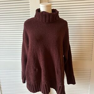 Cozy Burgundy Turtleneck Sweater